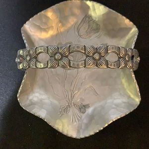 Hand Wrought Creations by Rodney Kent Hammered Aluminum Basket W/Tulips #429